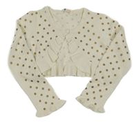 Krémové puntíkaté svetrové bolerko H&M