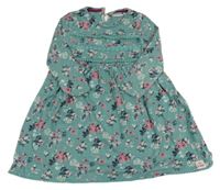 Zelené květované bavlněné šaty s krajkou Stop+Go