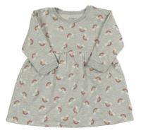 Šedé melírované teplákové šaty s duhami Primark