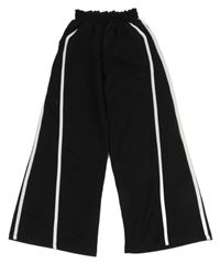 Černé teplákové široké kalhoty s pruhy