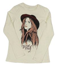 Smetanové triko s dívkou Guppy