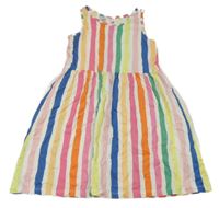 Bílo-barevné pruhované bavlněné šaty H&M