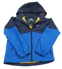 Tmavomodro-modrá šusťáková jarní funkční bunda s kapucí Trespass