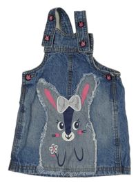 Modré riflové laclové šaty s králíkem Ergee