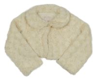 Smetanové kožešinové zateplené bolerko