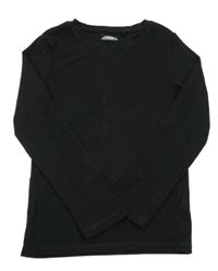 Černé žebrované triko Next