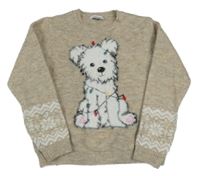 Béžový svetr se psem Primark