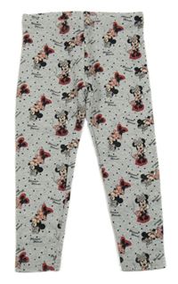 Šedé melírované puntíkaté teplé legíny s Minnie C&A