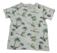 Bílé tričko se Snoopym a palmami Zara