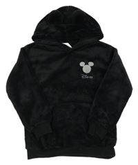 Černá chlupatá mikina s Mickeym a kapucí H&M