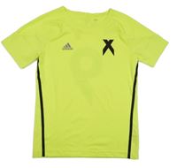 Neonově žluté sportovní funkční tričko s logem Adidas