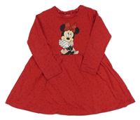 Malinové puntíkaté bavlněné šaty s Minnie C&A