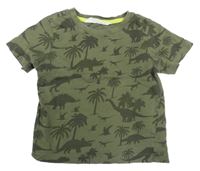 Khaki tričko s dinosaury H&M