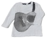 Bílé triko s kytarou H&M