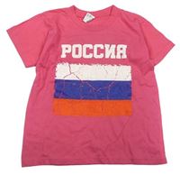 Růžové tričko s vlajkou 