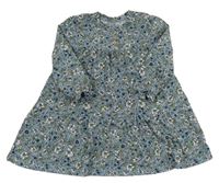 Modro-zelené květované šaty Matalan