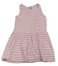 Bílo-růžové pruhované šaty H&M
