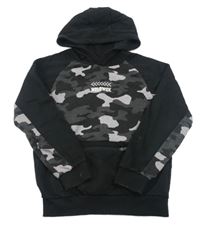 Černo-šedá army mikina s kapucí Matalan