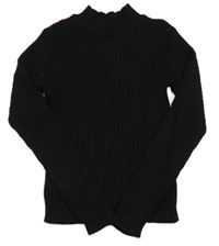 Černý lehký žebrovaný crop svetr zn. Primark