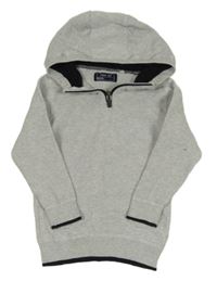 Šedý lehký svetr s kapucí Next