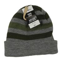 Nové - šedo-zelená pruhovaná pletená čepice Pep&Co