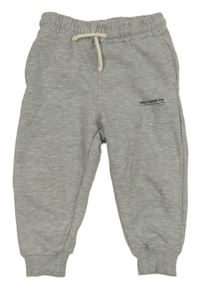 Šedé melírované tepláky s nápisem Zara