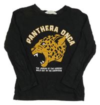 Antracitové triko s leopardem H&M