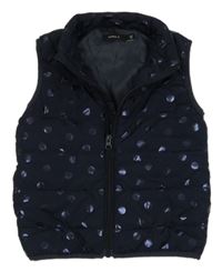 Tmavomodrá puntíkatá šusťáková zateplená vesta Name it