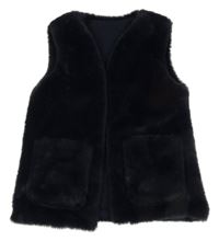 Tmavomodrá kožešinová zateplená vesta St. Bernard