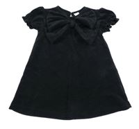 Černé sametové šaty s mašlí H&M