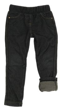 Černé zateplené tregíny riflového vzhledu Topolino