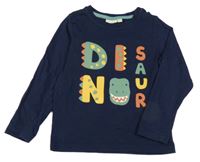 Tmavomodré triko s nápisem Jojo Maman Bébé