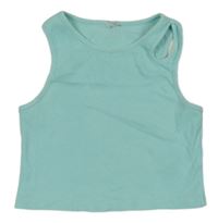 Světlemodrý žebrovaný crop top Matalan