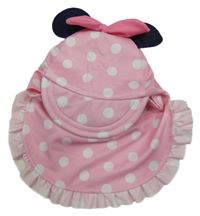 Růžová puntíkatá UV kšiltovka s ušima - Minnie Disney