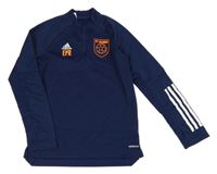 Tmavomodrá sportovní funkční mikina s logem Adidas