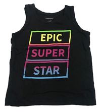 Černé tílko s nápisy zn. Primark
