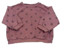 Starorůžová puntíkatá oversize mikina zn. Zara