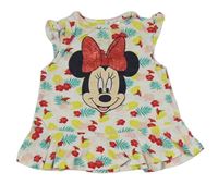 Bílá květovaná tunika s listy a Minnie C&A