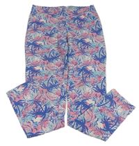 Růžovo-modré vzorované tregíny s palmami Pepperts