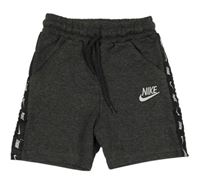 Tmavošedé melírované teplákové kraťasy Nike