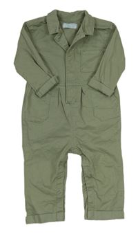 Khaki plátěný kalhotový overal Primark