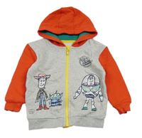 Šedo-červená propínací mikina s kapucí - Toy story George