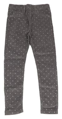 Šedé elastické manšestráky s hvězdičkami Denim Co.