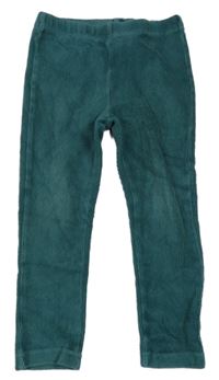 Zelené žebrované sametové legíny Pusblu