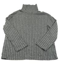 Šedé úpletový žebrovaný rolák Shein