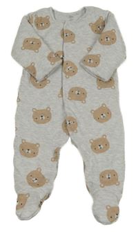 Světlešedý zateplený overal s medvídky F&F