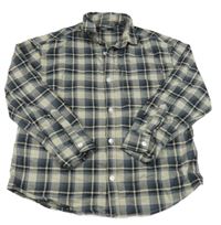 Béžovo-šedomodro-černá kostkovaná košile Next