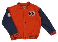 Červeno-tmavomodrá baseballová mikina s číslem Nutmeg