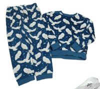 Tmavomodré plyšové pyžamo se sovami - Harry Potter M&S