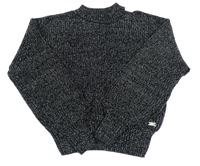 Černo-stříbrný třpytivý crop svetr Page one young